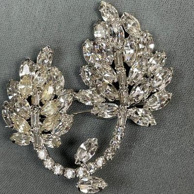 Clear Rhinestone Brooch