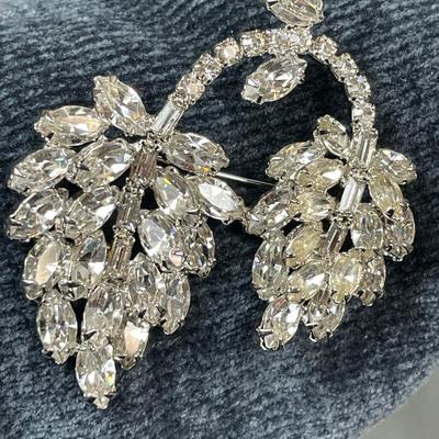 Clear Rhinestone Brooch