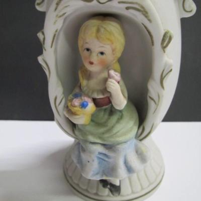 Vintage 3D Bud Vase Bisque Figurines