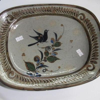Approx 12 1/4" x 9 3/4" Stoneware Bird Platter