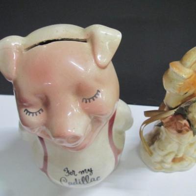 Royal Copley Pottery Pig Coin Bank Vintage Porcelain & Ceramic Figurines