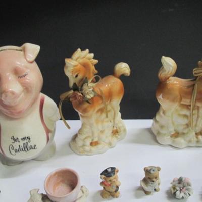 Royal Copley Pottery Pig Coin Bank Vintage Porcelain & Ceramic Figurines