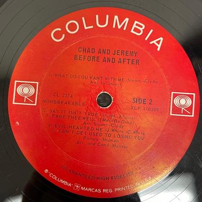 Vintage 33RPM Vinyl Album: Chad and Jeremy "Before and After"