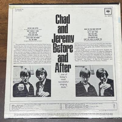 Vintage 33RPM Vinyl Album: Chad and Jeremy "Before and After"