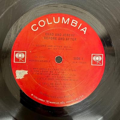 Vintage 33RPM Vinyl Album: Chad and Jeremy "Before and After"