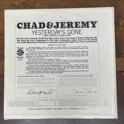 Vintage 33RPM Vinyl Album: Chad and Jeremy "Yesterday's Gone"