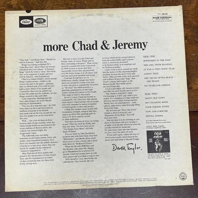 Vintage 33RPM Vinyl Album: Chad and Jeremy "More Chad & Jeremy"