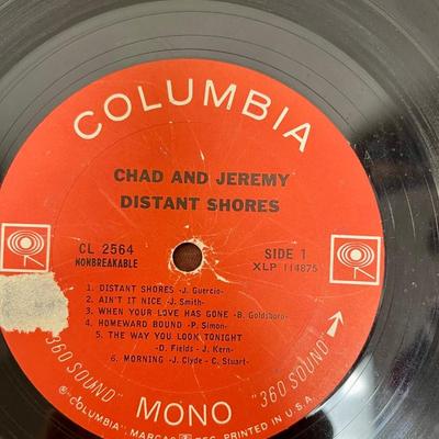 Vintage 33RPM Vinyl Album: Chad and Jeremy "Distant Shores"
