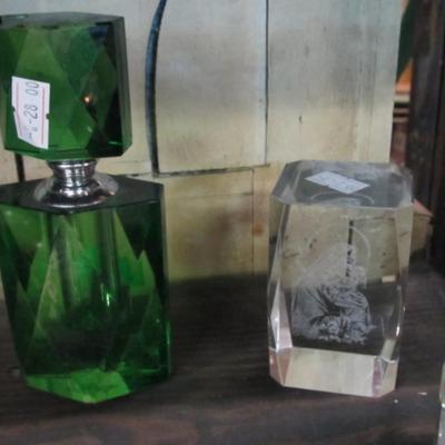 Vintage Perfume Bottles Paperweight & Shoe Jewelry Holder