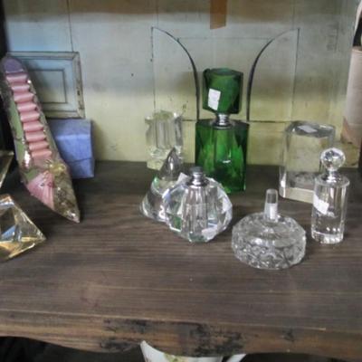 Vintage Perfume Bottles Paperweight & Shoe Jewelry Holder