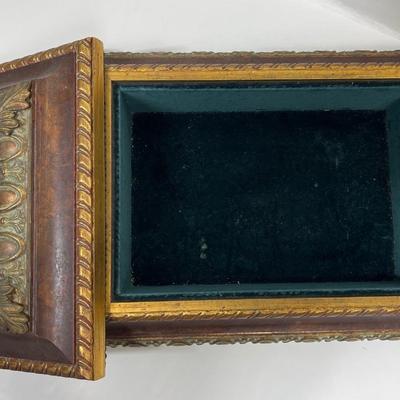 Intricate Carved Metal and Wood Storage Box - Candle Box Cigar Box Keepsake Box
