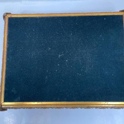 Intricate Carved Metal and Wood Storage Box - Candle Box Cigar Box Keepsake Box