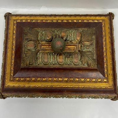 Intricate Carved Metal and Wood Storage Box - Candle Box Cigar Box Keepsake Box