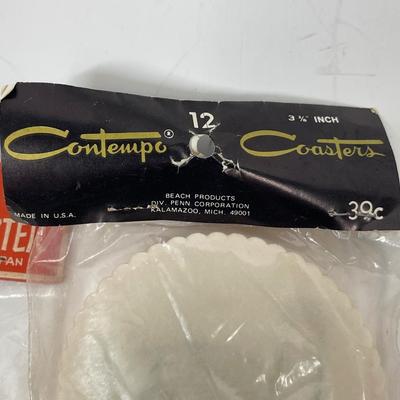 Vintage Novelty Paper Coasters in original packaging Japan Japanese