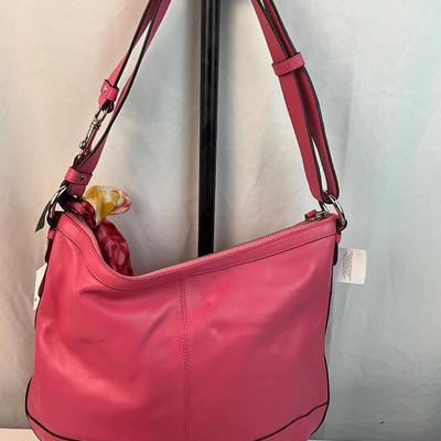 Lot G 263 NWT Coach Pink Leather Shoulder Bag with Two Matching Wallets