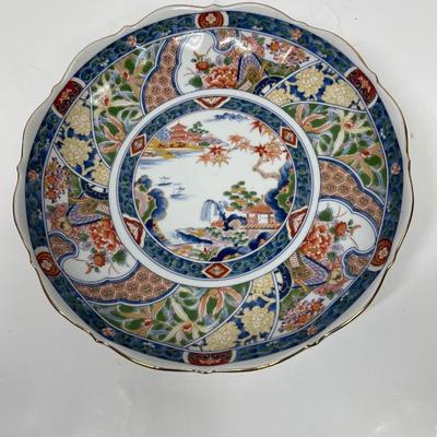 Rare Vintage Japanese Imari Large Porcelain Serving Plate 10.25"