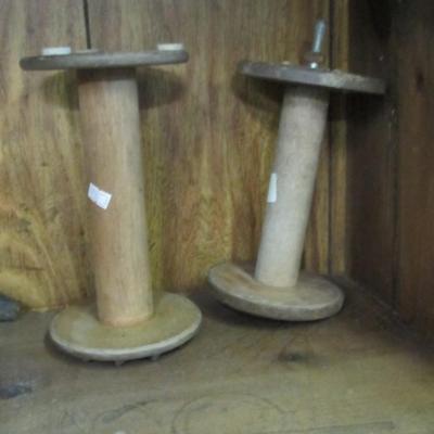 Vintage Wooden Industrial Textile Spools