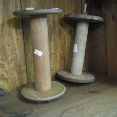 Vintage Wooden Industrial Textile Spools