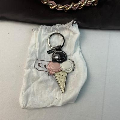 Lot G 266 Vintage NWT Coach Parker Kiss Lock Handbag Coach Ice Cream Keychain and Two Pairs of Gloves