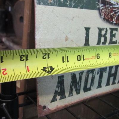 12 1/2" x 16" Metal Beer Sign