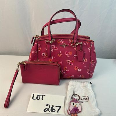 Lot G 267 NWT Coach Christie Wildflower Handbag NWT Coach Wristlet Coach Owl Keychain