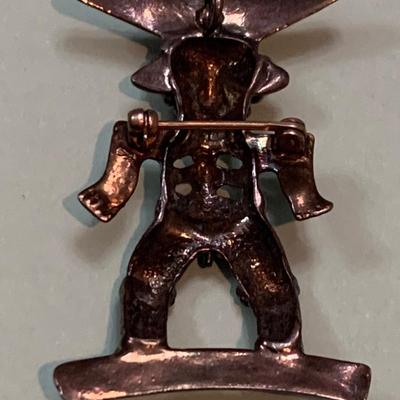 Sterling Silver Pins / Brooch Frog Mayan