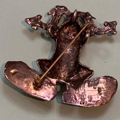 Sterling Silver Pins / Brooch Frog Mayan