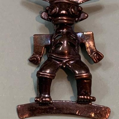 Sterling Silver Pins / Brooch Frog Mayan