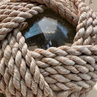 Glass and Rope Nautical Ball Home Decor