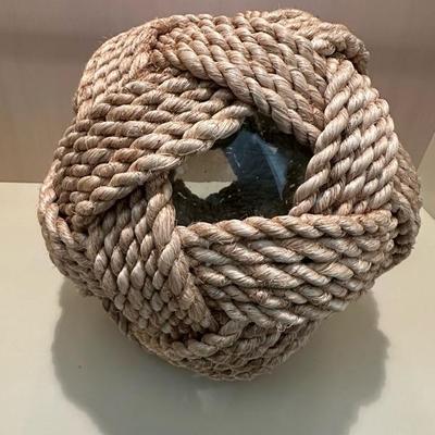 Glass and Rope Nautical Ball Home Decor