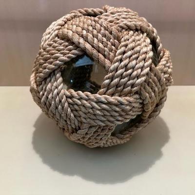Glass and Rope Nautical Ball Home Decor
