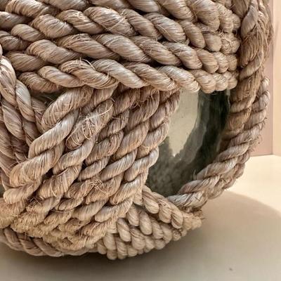 Glass and Rope Nautical Ball Home Decor