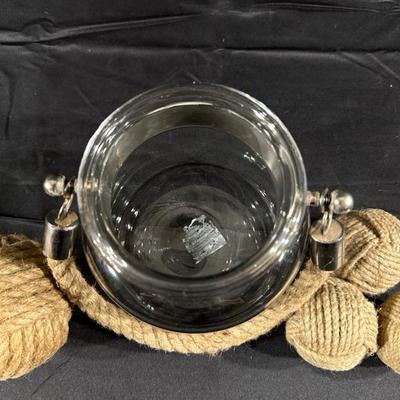 Glass and Rope Nautical Ball Home Decor