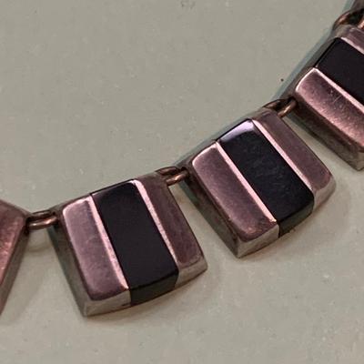 Matching Signed Mexican Silver Necklace & Earrings AA
