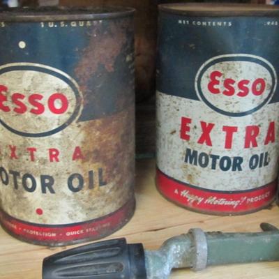 Vintage Cans Esso Motor Oil Cans
