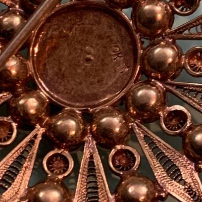 14k Gold Earrings & 10k Antique Brooch Estate Jewelry Lot