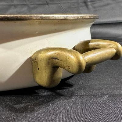 Vintage Serving Dish with Brass Handles