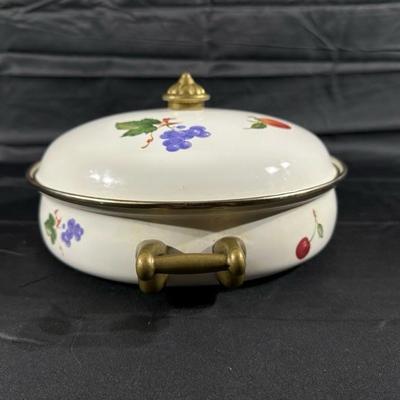 Vintage Serving Dish with Brass Handles