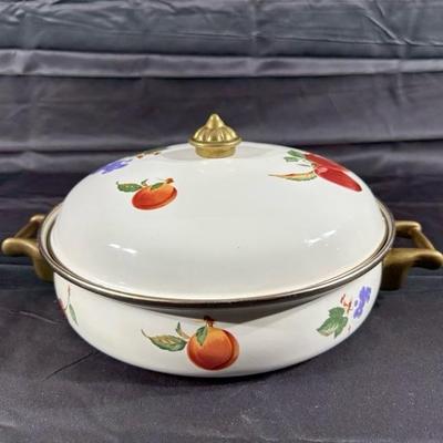 Vintage Serving Dish with Brass Handles