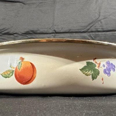 Vintage Serving Dish with Brass Handles