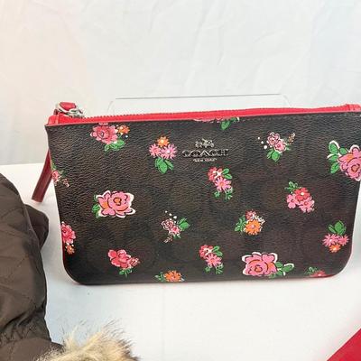 Lot G 271 NWT Coach Floral Wristlet and Cold Weather Gear