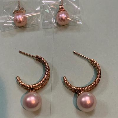 Pearls Estate Jewelry Lot Twisted Necklaces Earrings Pendant
