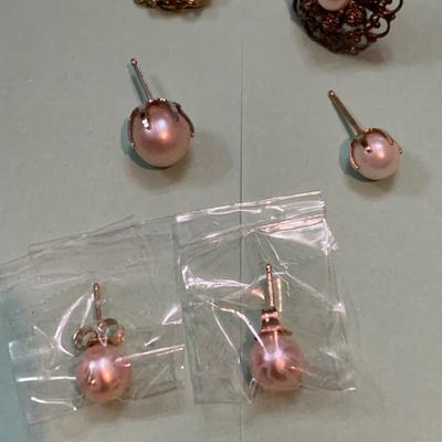 Pearls Estate Jewelry Lot Twisted Necklaces Earrings Pendant
