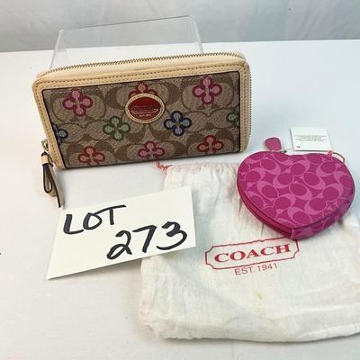 Lot G 273 NWT Coach Peyton Clover Wallet NWT Coach Heart Coin Purse