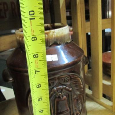 Vintage McCoy Pottery Bicentennial 76 Brown Drip Milk Jug No Lid