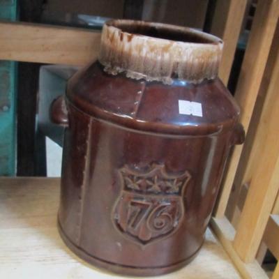 Vintage McCoy Pottery Bicentennial 76 Brown Drip Milk Jug No Lid