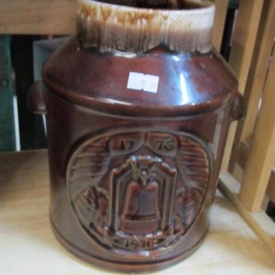 Vintage McCoy Pottery Bicentennial 76 Brown Drip Milk Jug No Lid