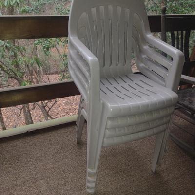 Stackable Plastic Chairs- Set of Four