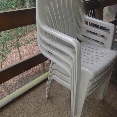 Stackable Plastic Chairs- Set of Four