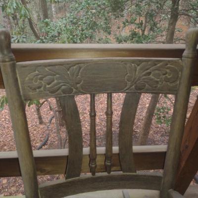 Wooden Rocking Chair with Woven Seat